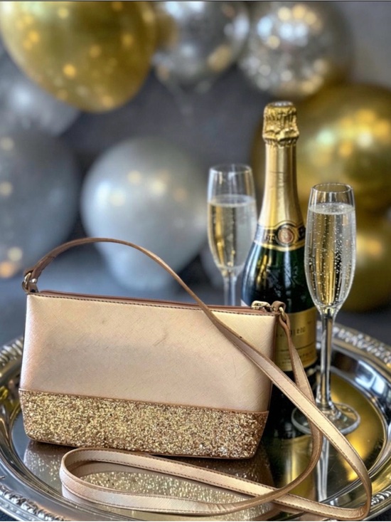 kate spade Handbags - Kate Spade Greta Court Ramey Crossbody Cityscape (992) Saffiano PVC Gold Glitter